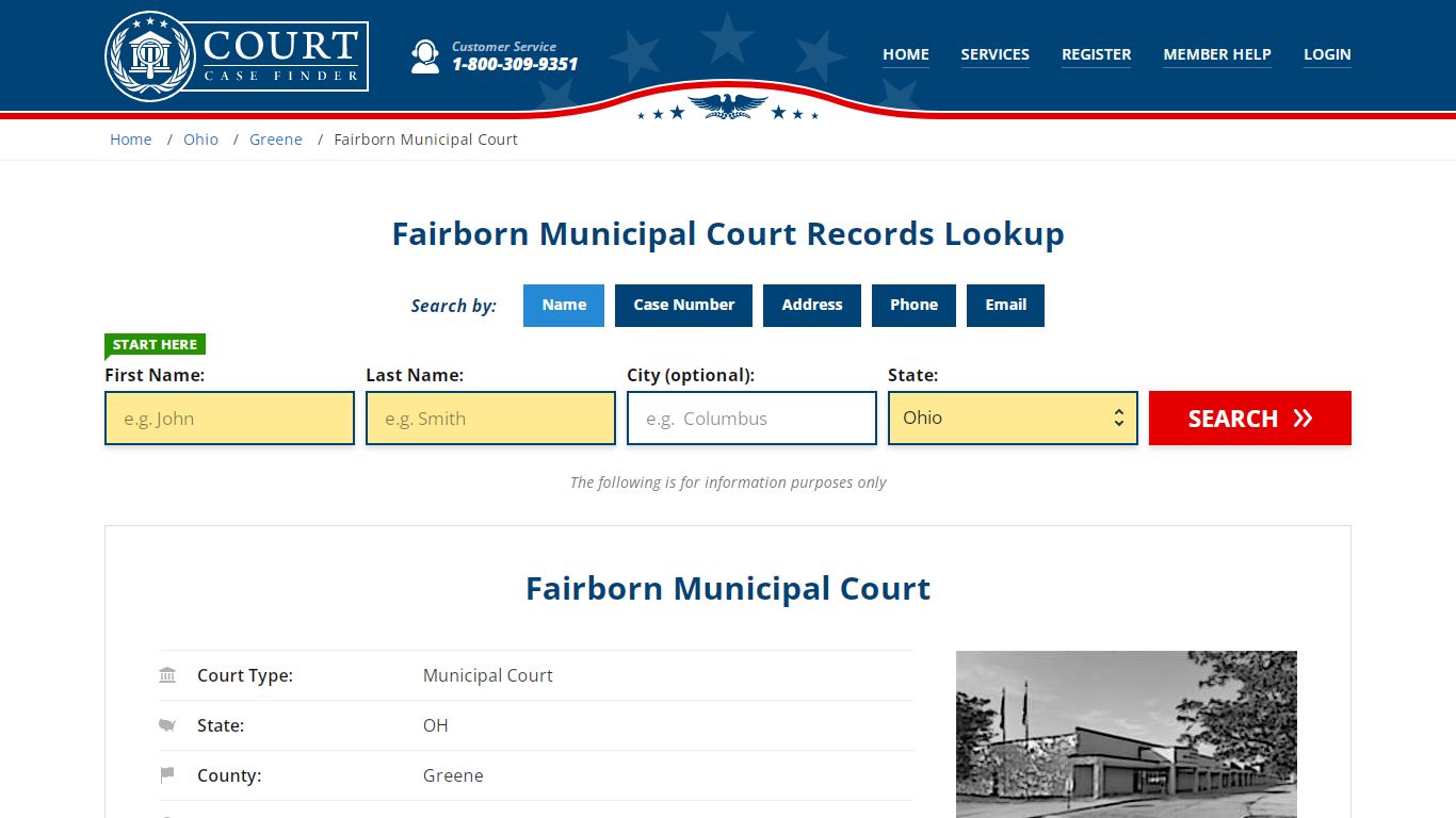 Fairborn Municipal Court Records Lookup - CourtCaseFinder.com